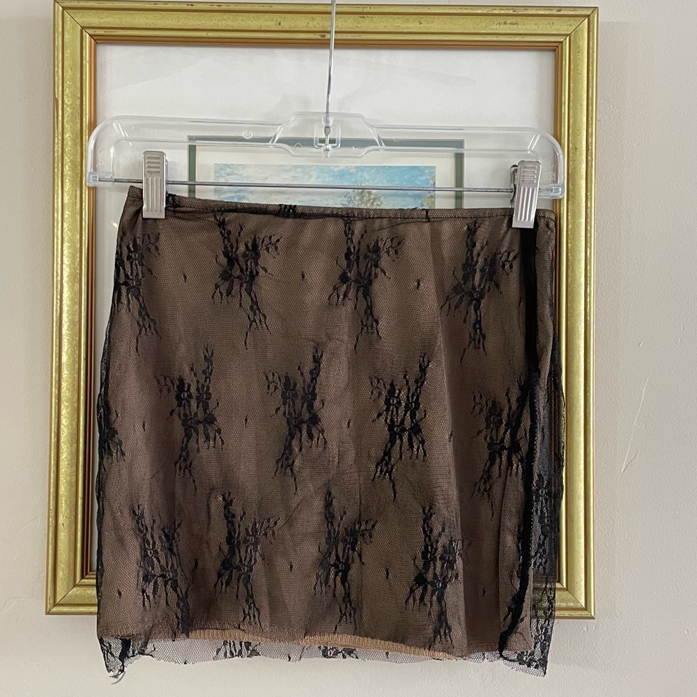 Black Lace Mini Skirt